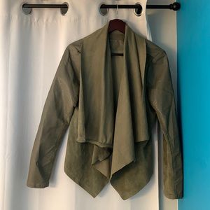 Olive green vegan leather jacket size medium